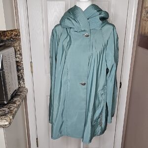 Mycra Pac Aqua Brown Mini Donatella Hooded Rain Coat Size Medium Large